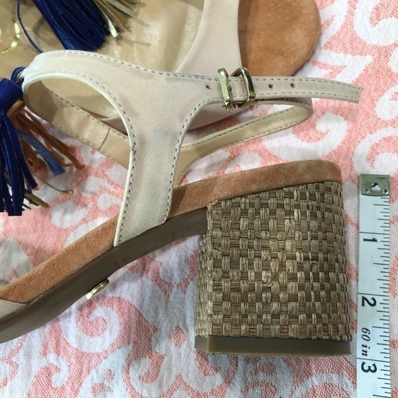 Anthropologie Vicenza Stack Heel Tassel Sandal, Size 7 - Picture 10 of 16